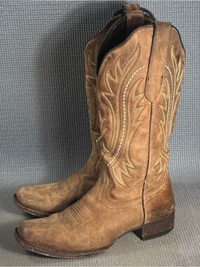 J.B. Dillon Women’s Distressed Brown Cowboy Western Boots Size 8.5